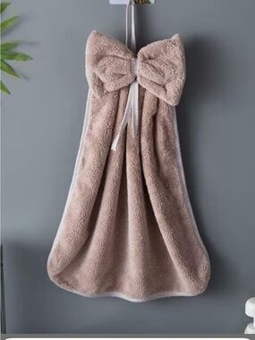 Plush Bow Hand Towel